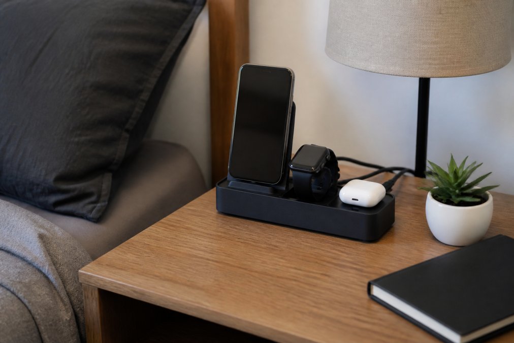 How to Declutter Your Nightstand With a Charging Station