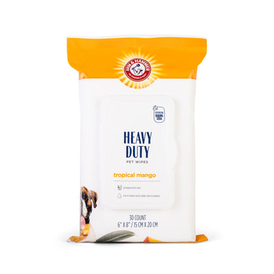 Arm & Hammer Dog Bath Wipes – Mango Scent, 30 Count (Travel Size)