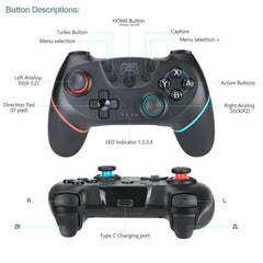 Wireless Pro Controller for Nintendo Switch – Bluetooth, Gyro, Turbo & Rumble