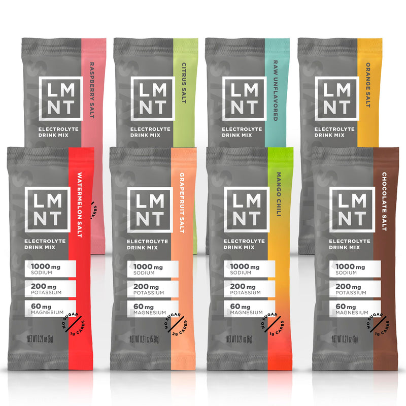 LMNT Electrolyte Powder Sample Pack – 8 Stick Packs, No Sugar, Keto & Paleo